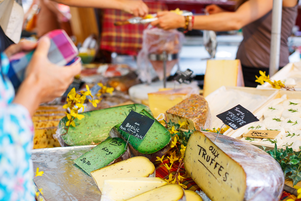 cheese at market