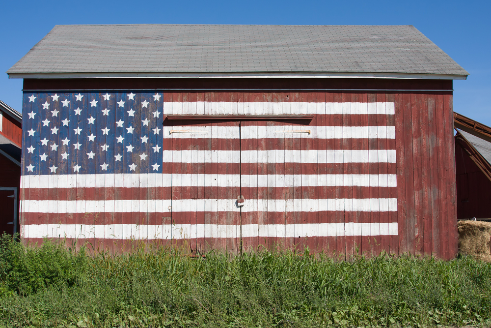 USA Flag on Barn