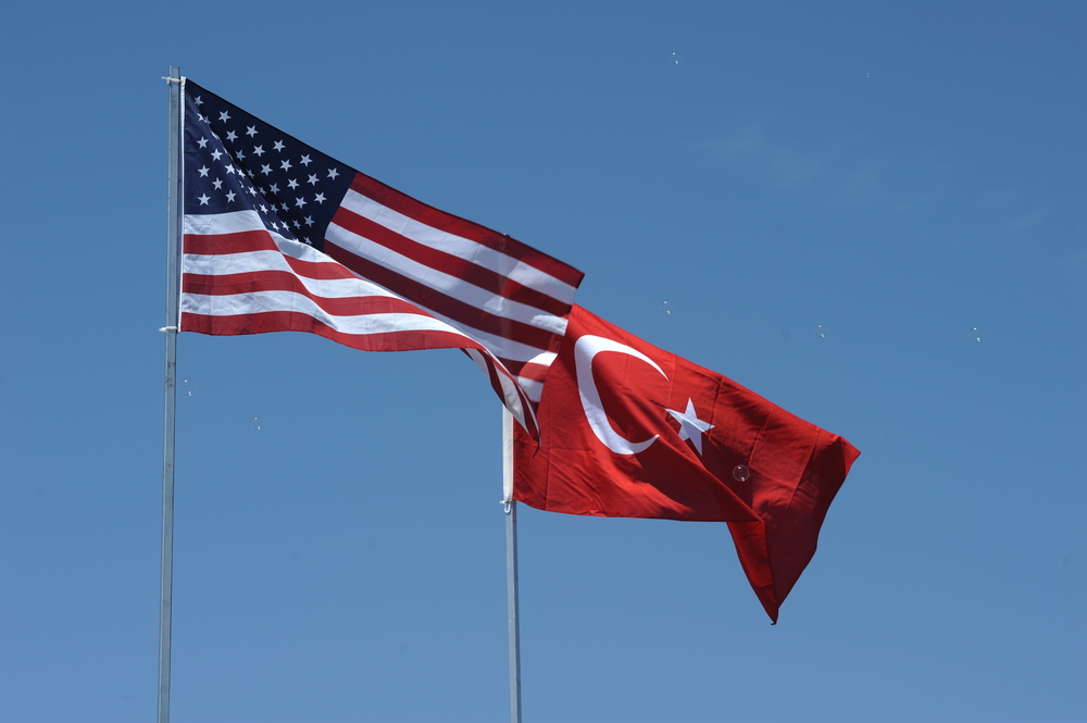 Amerikan and Turkish Flag