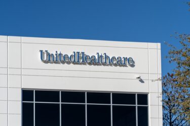 UnitedHealthcare sign on their office building in Irving, Texas, USA.