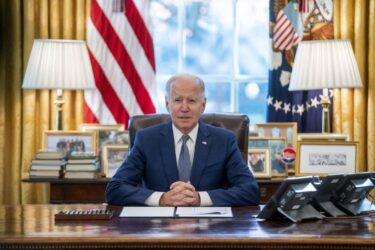 U.S. President Joe Biden speaks before signing an executive order on delivering government services in the Oval Office of the White House in Washington, D.C.