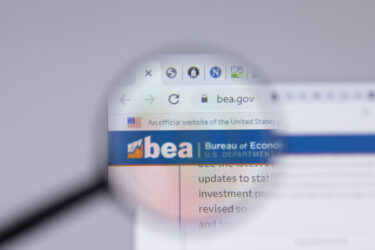 Bureau of Economic Analysis BEA bea.gov logo close-up on website page