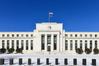 Federal Reserve Building in snow