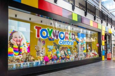 A store of Toyworld central with a large showcase window.