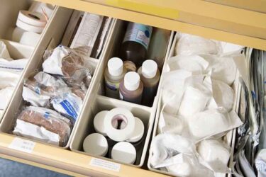 Drawer of medical supplies.