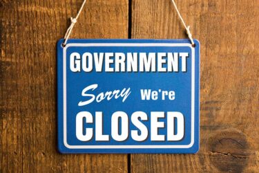 Government - Sorry we're closed sign